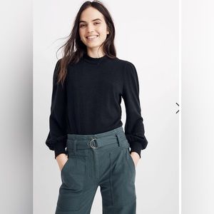 Madewell puff-sleeve mock sweater